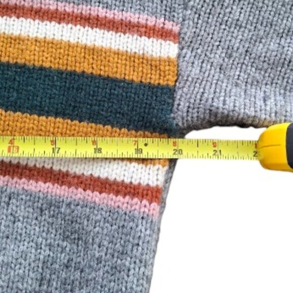 Madewell Wool Sweater Women's Striped Heath Warm Pullover Gray Size Small - Picture 11 of 13